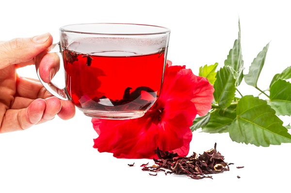 Cup of hot tea hibiscus